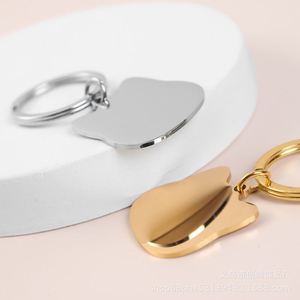 Stainless Steel Cat Shape Keychain Blank Pet Tag Cat Charm Keyring <b>Custom</b> DIY Jewelry Make Polishing Laser Engrave Logo Key Ring - Product Image 4