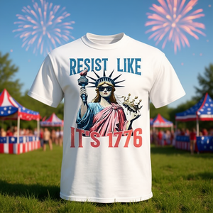T-shirt « Resist Like Its 1776 Liberty Statue » avec motif du Quatrième de Juillet - Product Image 3