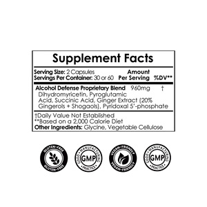 OEM ODM Hersteller Alkohol abwehr kapseln mit natürlichen pflanzlichen Inhaltsstoffen zur Unterstützung des schnellen Alkohols toff wechsels - Product Image 4