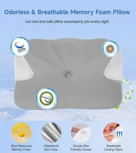 Almohada de espuma viscoelástica de contorno para parejas, almohada de mano suave antipresión con alivio del dolor de cuello, Avión de enfermería, viaje, uso en Hotel - Product Image 3