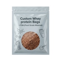 Expédition rapide, directement de l'usine, sachets de protéines refermables avec encoche de déchirement, sacs en Mylar, emballage pour compléments alimentaires de gym, 50g, capacité personnalisable