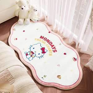 Tapis fantaisie Hello Kitty en imitation cachemire, doux, pour la décoration de la maison, tapis de sol pour chambre à coucher - Product Image 2