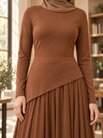 AW0303 Couture avancée - Robe longue haut de gamme, Vêtements musulmans islamiques, Hijabs, Style décontracté, Quotidien