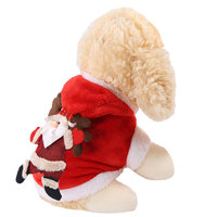 Costume de Noël pour chien, vêtements en peluche à capuche Père Noël et renne, sweat à capuche doux et chaud pour l'hiver pour chiens et chats de petite et moyenne taille