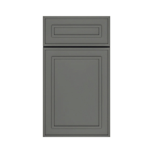 Meubles de rangement de cuisine en bois massif MDF gris au design moderne Ensemble d'armoires de cuisine américaines en PVC laqué en gros avec évier - Product Image 2