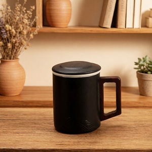 Caneca de Chá de Cerâmica com Tampa 15oz, Segura para Lava-Louças, Ecológica, para Uso Doméstico e no Escritório, com Separação de Chá, Lembrança - Product Image 4