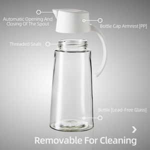 Botella Dispensadora de Aceite de Vidrio con Tapa Automática para Condimentos, Personalizable con Logotipo/Color, Apta para Alimentos, Libre de Plomo, para Salsa de Soya y Vinagre - Product Image 5