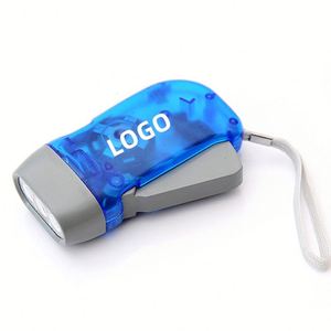 Nueva Linterna de Manivela con 3 LED, Lámpara de Mano con Dinamo, Linterna de Emergencia con Manivela y Logotipo - Product Image 1