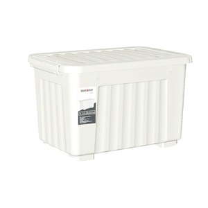 Contenedor organizador con tapa duradera y hebillas de enganche seguro Ropa apilable, juguetes, caja de almacenamiento grande para el hogar con ruedas - Product Image 5