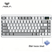 AULA NOVA 75 Nuevo Teclado Mecánico Inalámbrico Tri-Modo con Pantalla Inteligente de Plástico Personalizable RGB, Ergonómico, Batería de 4000 mAh