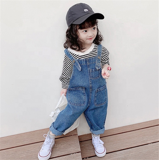 Kids Denim Algehele Broek Kindje Jarretel Broek Effen Baby Boy Jeans Overalls Blauw/Wit Meisjes Leuke Overalls Broek Voor kids