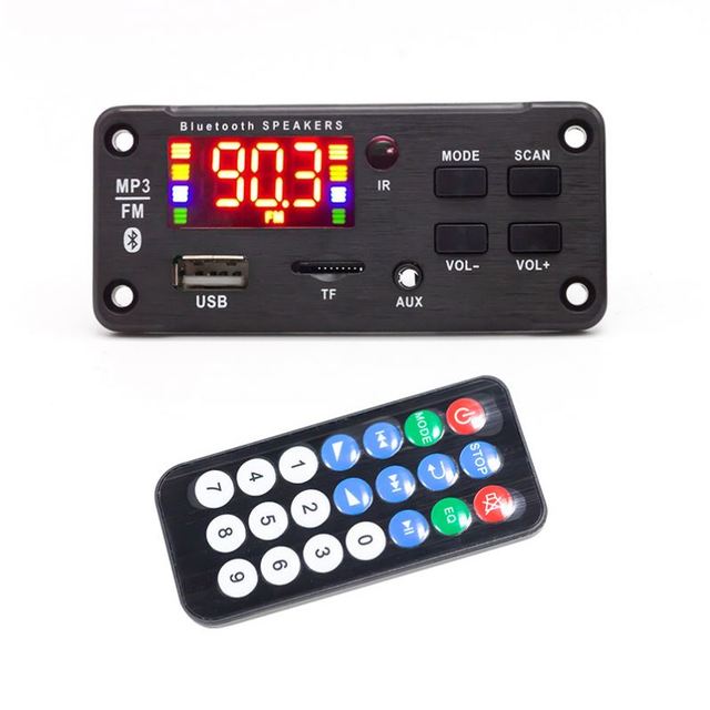 2*40W 80W Amplifier Car Audio USB TF FM Radio Module Blue. Tooth MP3 WMA Decoder Board MP3 Player with Remote Control