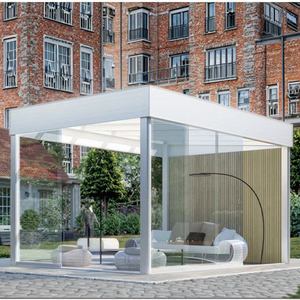 Pergola de jardin écologique 3x4m 4x6m en aluminium à toit rigide avec lames motorisées, auvent de terrasse extérieur, gazebo et pavillon - Product Image 6