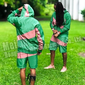 Wholesale Custom Windbreaker <b>Jackets</b> and Nylon Shorts Set Lightweight Polyester Two Piece Windbreaker Tracksuit - Product Image 3