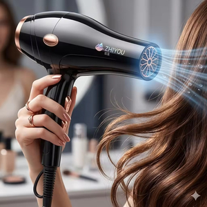 Secador de pelo doméstico con luz azul, iones negativos, cuidado del cabello, alta velocidad de viento, aire frío y caliente, secado rápido, para uso en salón y hogar - Product Image 6