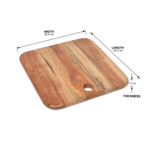 Planche à découper en bois d'acacia de forme carrée Planche à découper épaisse polyvalente pour servir les ustensiles de cuisine de la maison et du restaurant - Product Image 4