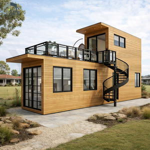 <span class=keywords><strong>Casa</strong></span> Prefabbricata a Due Piani dal Design Moderno Personalizzabile con Esterno in Legno e Terrazza sul Tetto - Product Image 2