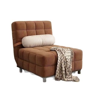 Creamy Retro Single Foldable <b>Sofa</b> Bed Square Foam Filling Multifunctional Living Room Dual Use - Product Image 5