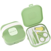 Kit de Soins des Ongles Portable pour Bébé 5-en-1 avec Étui de Rangement – Outils Sûrs pour Manucure et Nettoyage des Oreilles du Nouveau-né