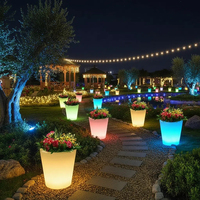 Vase/Pot de fleurs lumineux à LED RGB pour jardin et décoration extérieure, indice de protection IP65, 16 couleurs, éclairage LED pour pot de fleurs