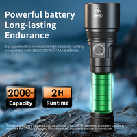 Lampe de plongée professionnelle industrielle en alliage d'aluminium, LED rechargeable par USB, étanche IP68, lampe torche sous-marine