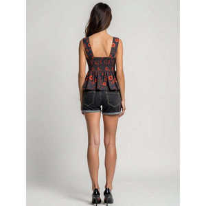 Blusa de Tirantes con Estampado y Dobladillo Acampanado para Mujer, 100% Algodón, Ligera, Transpirable, Ecológica, Fabricante OEM al por Mayor - Product Image 3