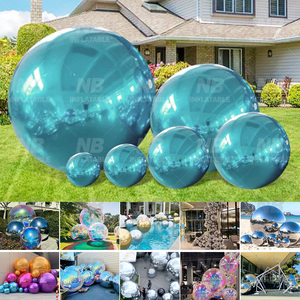 Events Wedding Party Decor PVC Big Shiny Metallic <b>Mirror</b> Inflatable <b>Balls</b> Gold <b>Ball</b> Sphere Balloon Customized Decorative Inflata - Product Image 1