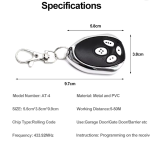 Control Remoto para Puerta de Garaje y Motores AT4 ASG1000 <span class=keywords><strong>Alutech</strong></span> AT-4 AR-1-500 ASG600, 433MHz, Código Variable, 4 Botones - Product Image 3