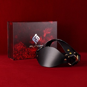 Máscara BDSM de Cuero con Anillos Metálicos Ajustables, Máscara Fetiche para Parejas, Juegos de Bondage para Adultos - Product Image 1