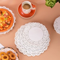 Papier filtre à huile jetable à absorption élevée, non fluorescent, en forme de doily, pour poulet frit et frites