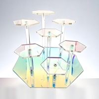 Présentoir à cupcakes en acrylique, 4 niveaux, transparent, à étagères, de qualité alimentaire, durable, pour boulangerie, directement de l'usine