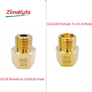 Adaptateur de réservoir en laiton doré Zimakyfa CO2 G5/8 CGA320, convertisseur de type broyeur, connecteur de cylindre, régulateur, garantie 1 an - Product Image 5