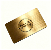 Tarjeta de Visita Metálica NFC Personalizada en Oro Cepillado con Grabado Láser en Aluminio Anodizado, Regalo Corporativo
