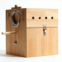 Nichoir vertical en bois pour oiseaux, avec couvercle articulé et trou de drainage, pour perruches, agapornis, calopsittes, conures, grand modèle robuste