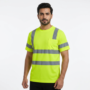 Camiseta de Trabajo de Seguridad Unisex de Manga Corta, Transpirable y de Alta Visibilidad, Hecha a Medida por Clush Industries, en Poliéster/Algodón - Product Image 1