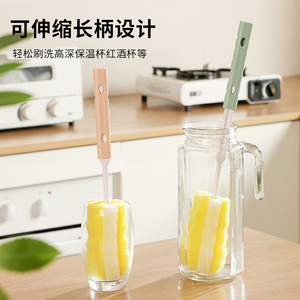 Sponge Cup <b>Brush</b> Long Handle <b>Extendable</b> Kitchen <b>Cleaning</b> <b>Brush</b> For Cup And Bottle - Product Image 3