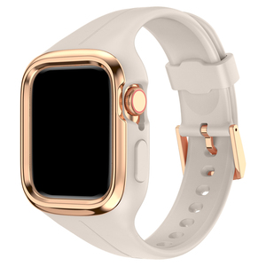 Etui et bracelet en silicone gris pour montre <span class=keywords><strong>Apple</strong></span> <span class=keywords><strong>Watch</strong></span> série 8 7 6 5 <span class=keywords><strong>4</strong></span> 3 2 1 - Product Image 2