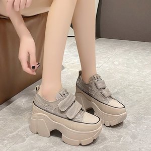 Nuevas Zapatillas Deportivas de Lona con Plataforma para Mujer, Otoño/Primavera/Verano, Moda Casual, para Caminar al Aire Libre, que Aumentan la Estatura - Product Image 3