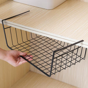 <span class=keywords><strong>Panier</strong></span> de <span class=keywords><strong>rangement</strong></span> en métal, corbeille suspendue sous étagère, pour la cuisine - Product Image 2