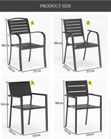 Modernes Restaurant Esszimmer Set Outdoor Garten Kunststoff Holz möbel 4 Sitz Patio Aluminium legierung Tisch und Stuhl