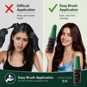 Crème colorante capillaire OEM la plus vendue, Bourgogne 200ml, flacon applicateur, professionnelle pour salon, à base de plantes, très demandée - Product Image 2