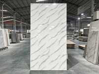 Panneau mural en PVC effet marbre UV, noyau en PVC, brillant, imperméable, imprimé veiné, panneau décoratif, découpe carrée