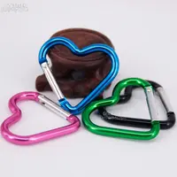 Пружинные Крючки из алюминиевого сплава в форме сердца, разноцветный карабин