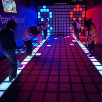 Aire de jeux intérieure, piste de danse LED illuminée 30x30cm, jeu interactif, dalles de sol interactives à pixels
