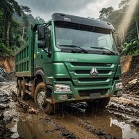 Camion benne diesel Howo d'occasion 4x2, moteur Weichai, boîte de vitesses FAST, caméra arrière, conduite à gauche