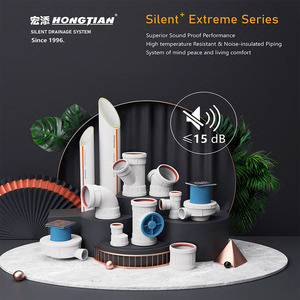 Raccords <span class=keywords><strong>de</strong></span> drainage en PP HONGTIAN avec silencieux à diamètre égal 10 dB, raccords en plastique à trois voies - Product Image 1