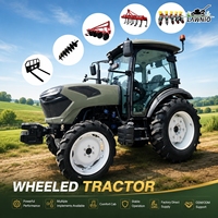 Tractor Agrícola con Certificación CE LAWNIO, Motor Diésel de 4 Cilindros, Potente Salida Hidráulica para Trabajo de Campo, Tractor de Ruedas