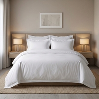 Ensemble de literie d'hôtel de luxe personnalisé, design uni blanc, vente en gros, draps en coton pour hôtel