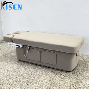 Table de Massage Électrique Moderne Beige à <span class=keywords><strong>2</strong></span> <span class=keywords><strong>Moteurs</strong></span> pour Soins Corporels en Salon de Beauté, Chaise Cosmétique, Lit de Spa Facial avec Espace de Rangement - Offre Spéciale - Product Image 3