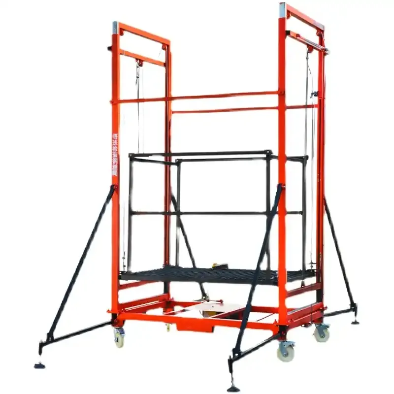 Electric scaffold lifting platform construction decoration climbing decoration goods platform folding lift door head